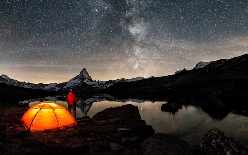 Nighttime hiking photo