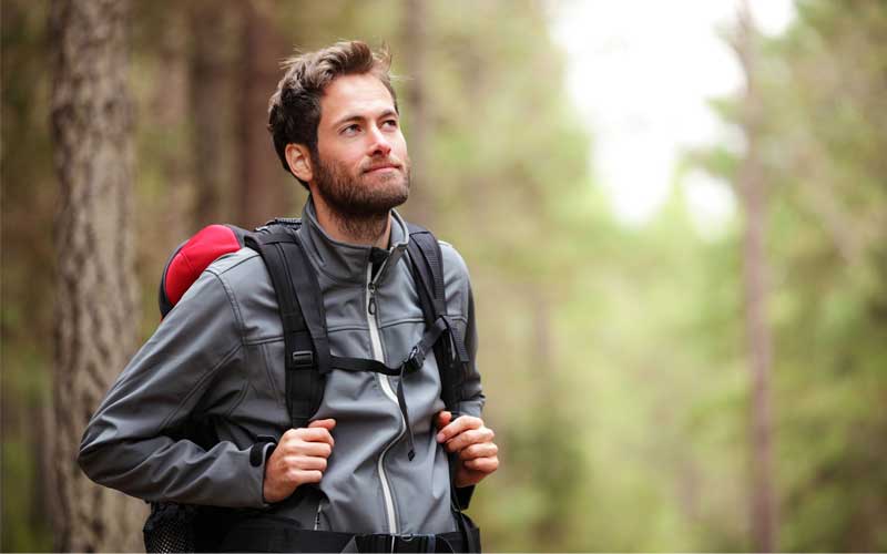 Man in Good Material Rain Jacket