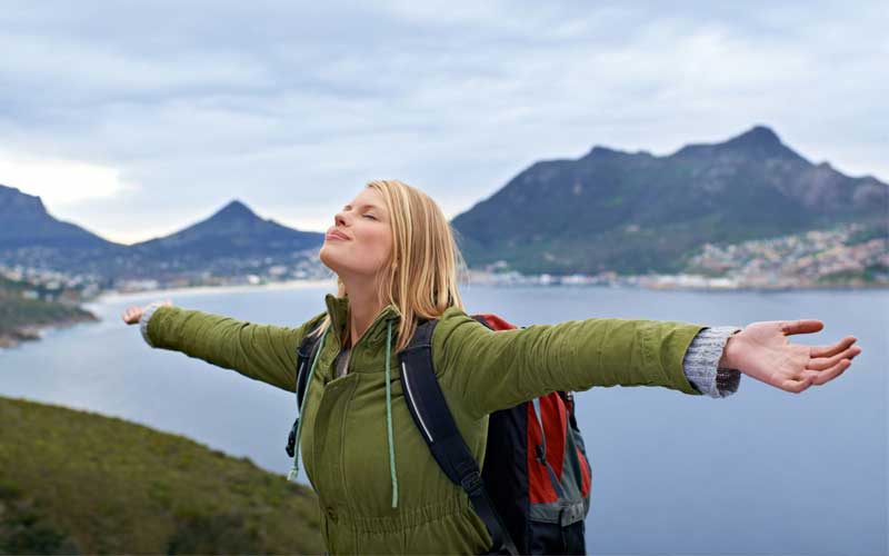 Happy Female Hiker