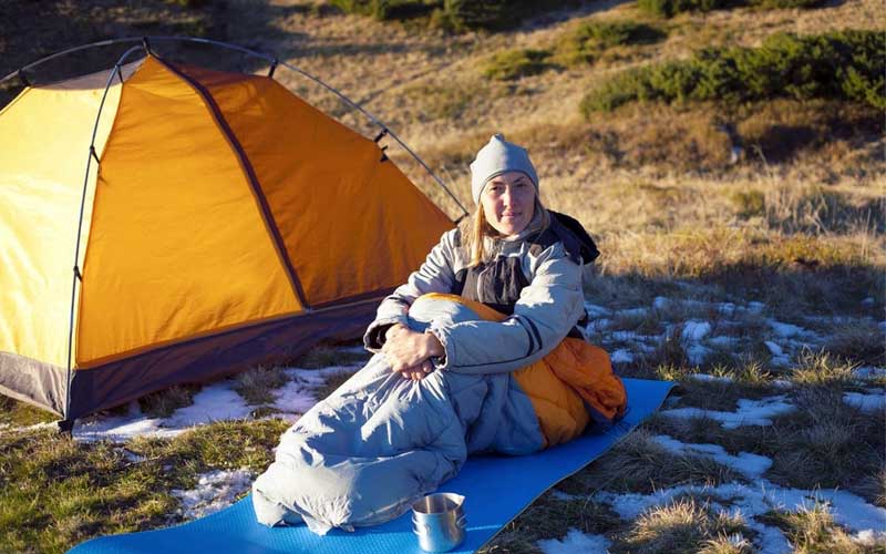 Women in a Winter Sleeping Bag